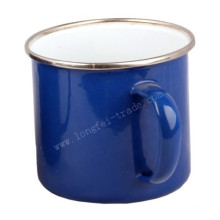 Taza de la taza del esmalte de la porcelana bordeada azul 5/6/7/8/9/10/11 / 12m m